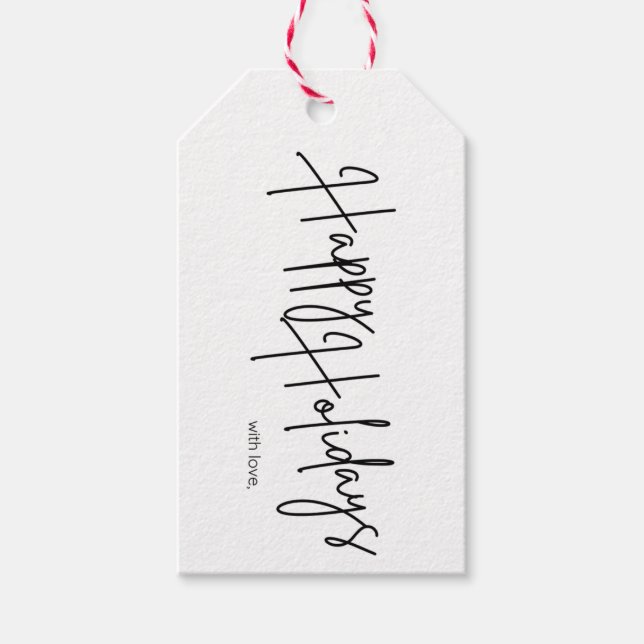 Moderne Happy Holidays - Geschenkmarke Geschenkanhänger (Vorderseite)
