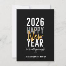 Moderne Happy New Year Spaß Holiday Card