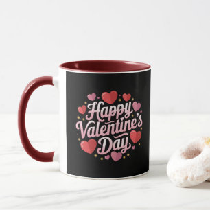 Moderne Happy Valentine's Day Script Hörer Tasse