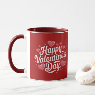Moderne Happy Valentine's Day Script Hörer Tasse