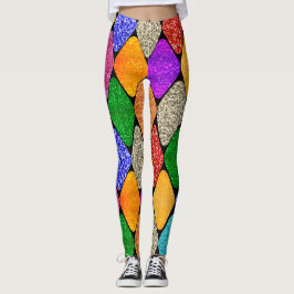 Moderne Harlekin-Muster funkelnde Mardi Gras Leggings