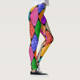 Moderne Harlekin-Muster funkelnde Mardi Gras Leggings
