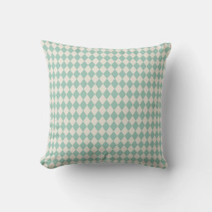 Moderne Harlequin Mint und Cream Muster Kissen