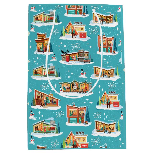 Moderne Häuser - Weihnachtsgeschenktasche aus dem  Mittlere Geschenktüte (Vorderseite)