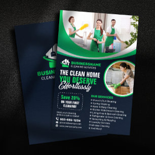 Moderne Hausreinigung Haushälterei Reinigungsdiens Flyer