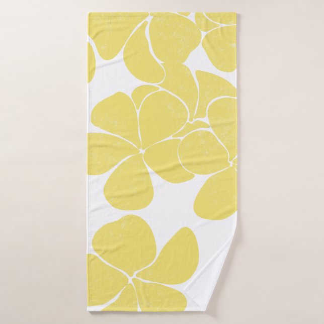 Moderne hawaiianische Druckmuster Plumerias Badhandtuch Set (Badehandtuch)