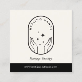 Moderne Heilhandschuhe Massage Black and Ivory Log Quadratische Visitenkarte