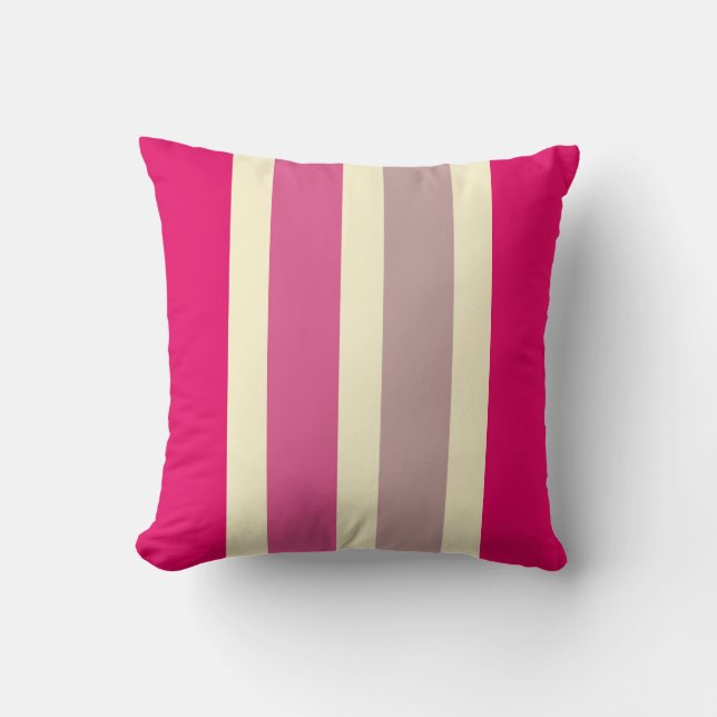 Moderne, heiß rosa, graue Streifen mit Kissen (Vorderseite)