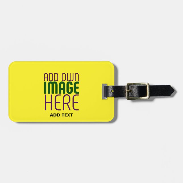 MODERNE, HELL-GELB-BILD-TEMPLATE GEPÄCKANHÄNGER (Vorderseite horizontal)