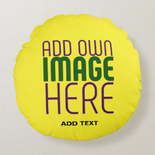 MODERNE, HELL-GELB-BILD-TEMPLATE RUNDES KISSEN