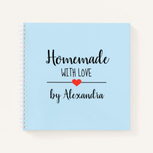 Moderne hellblaue hausgemachte Liebe Notizbuch