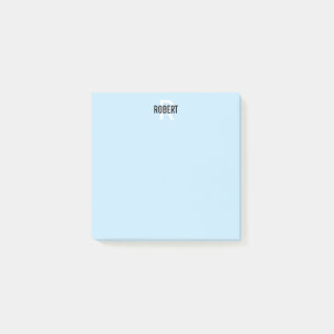 Moderne hellblaue Monogramm-Bezeichnung Postit-Not Post-it Klebezettel