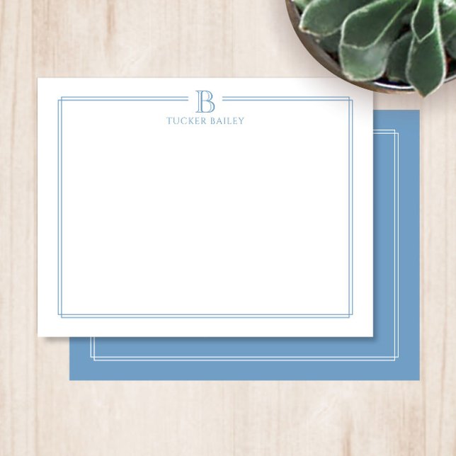 Moderne, helle blaue Grenzstationerie Mitteilungskarte (Von Creator hochgeladen)