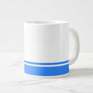 Moderne, helle blaue Unterkante Streifen auf weiß Jumbo-Tasse