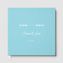 Moderne helle Blauen und Weiße Hochzeit Gästebuch
