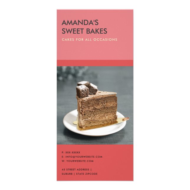 MODERNE, HELLE BOLD ROTE PINKBÄCKERPREISSERVICE WERBEKARTE (Hinten)