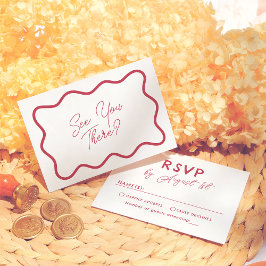 Moderne helle bunte Retro-Wellenrahmen-Hochzeit RSVP Karte