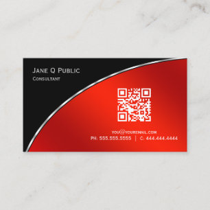Moderne Helle Crimson QR Elegant Beruflich Visitenkarte