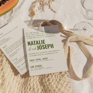 Moderne, helle Farben in einer Hochzeit Einladung