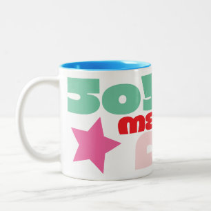 MODERNE helle farbenfrohe Fette Freude Frohe Liebe Zweifarbige Tasse
