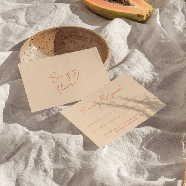 Moderne, helle, farbenfrohe Retro-Whimsical-Hochze RSVP Karte (Von Creator hochgeladen)