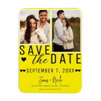 Moderne, helle Gelb Save the Date 2 Foto Hochzeit