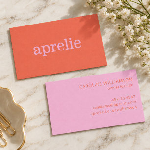 Moderne Helle Orange Rosa Kreative Professionelle Visitenkarte