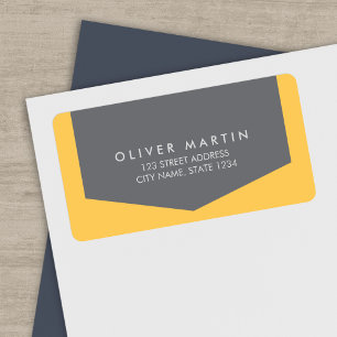 Moderne, helle Orange- und Grauadressen-Labels Adressaufkleber