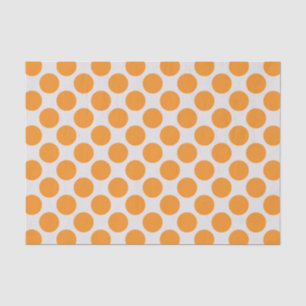 Moderne, helle Orangen- und weiße große Polka-Punk Seidenpapier