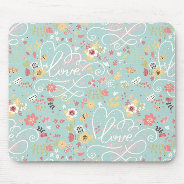 Moderne helle romantische Muster Mousepad (Vorne)