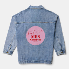 Moderne, helle Rosa und rote Braut Jeansjacke