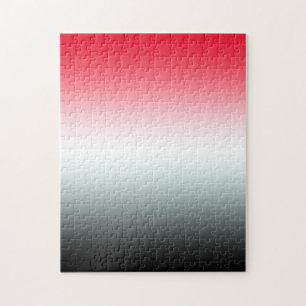 Moderne Helle Rot-Weiß-Schwarze Ombre