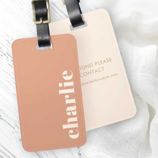 Moderne helle Terracotta braun Gepäckanhänger (Modern light terracotta brown luggage tag)