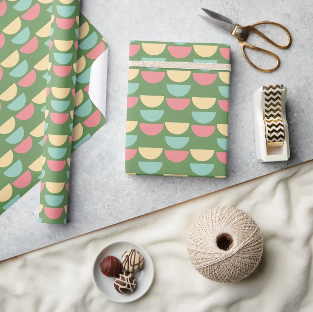 Moderne, helle und farbenfrohe Formen geometrisch Geschenkpapier (Kunsthandwerk)