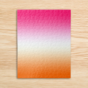 Moderne Helles Rosa Weiß und Orange Ombre