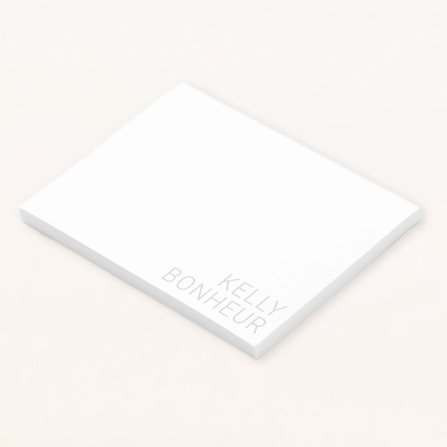 Moderne hellgraue Schrift auf Weiß Post-it Klebezettel (Von Creator hochgeladen)