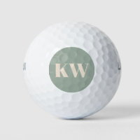 Moderne hellgrüne Monogramm-Initialen personalisie