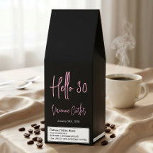 Moderne Hello 30 Pink Schwarz 30. Geburtstagsfeier