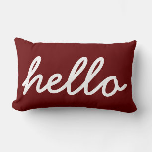 Moderne Hello Typographie Lumbar Coussin