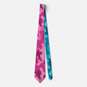 Moderne, hellrosa blaue Camouflage, Monogramm-Init Krawatte