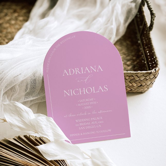 Moderne, hellrosa Hochzeit Einladung (Von Creator hochgeladen)