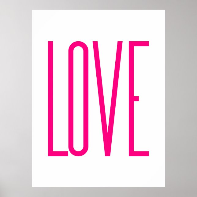 Moderne, hellrosa Liebe Poster (Vorne)