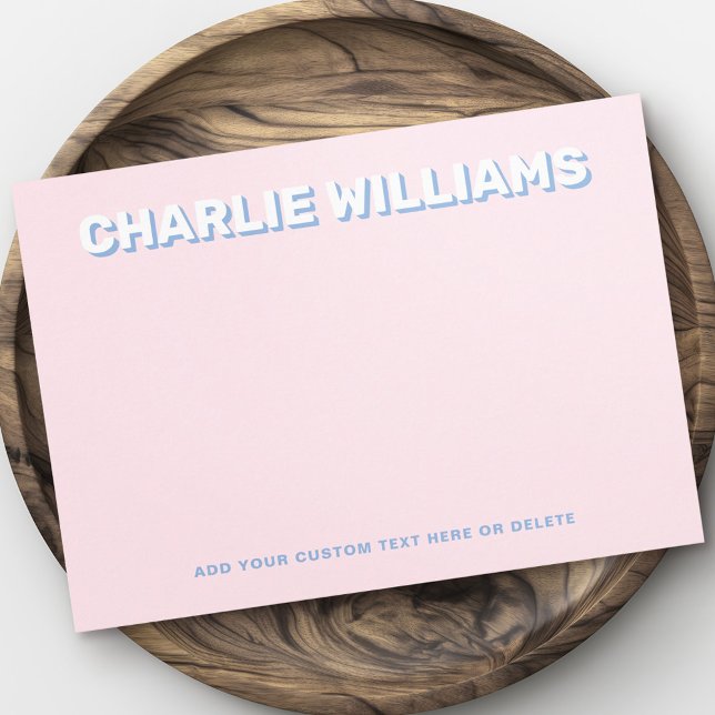 Moderne, hellrosa Notizblöcke Mitteilungskarte (Modern light pink flat blank notecards)