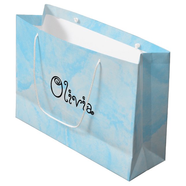 Moderne, hellrosa und graue Geschenktüte (Vorderseite Schrägansicht)