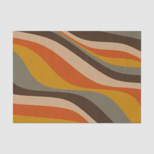 Moderne Herbst-Abstrakte Wavy-Linien in Erdtönen  Seidenpapier