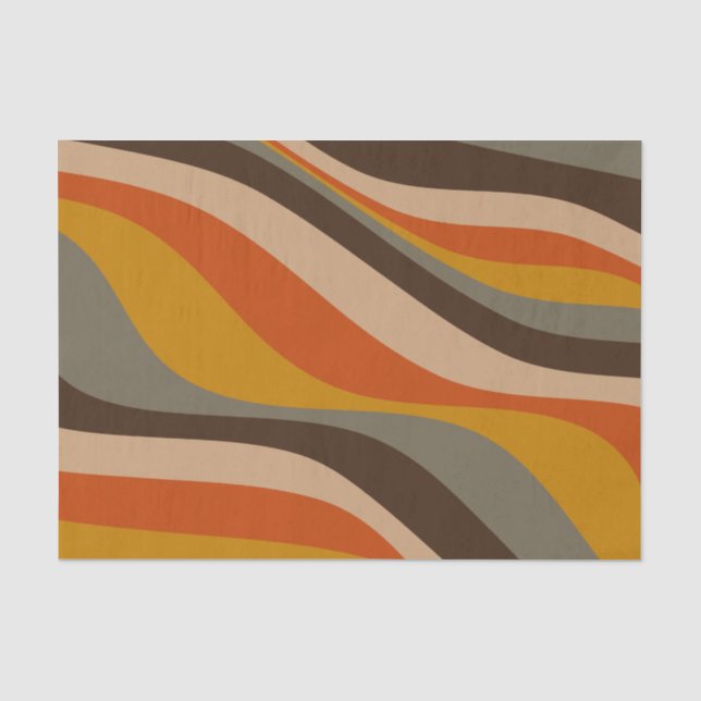 Moderne Herbst-Abstrakte Wavy-Linien in Erdtönen  Seidenpapier (Vorderseite)