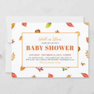 Moderne Herbst-/Herbst-Blatt-Baby-Party-Einladung Einladung