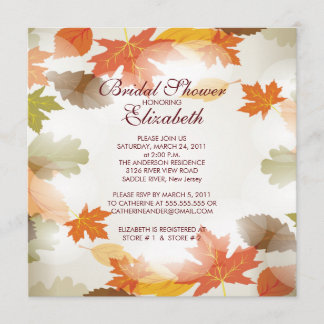 Moderne Herbst-Herbstlaub Bridal Dusche Einladung