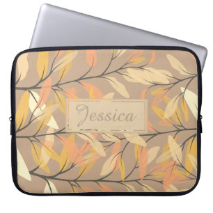 Moderne Herbst-Herbstlaube Muster Personalisiert Laptopschutzhülle