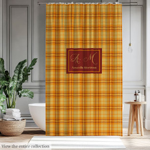 Moderne Herbst-Tartan-Vorhang Chic Benutzerdefinie Duschvorhang